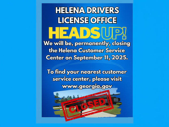 Wider web version of a flier telling Helena drivers that the Helena Customer Service Center will permanently be closing on September 11, 2025.