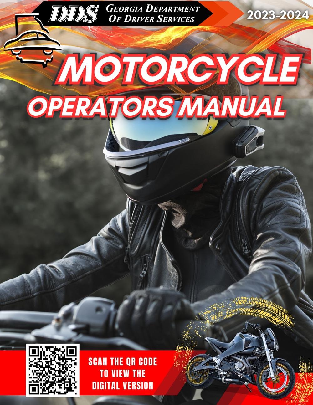 DDS Georgia Department of Driver Services Motorcycle Operators Manual, 2023 to 2024.