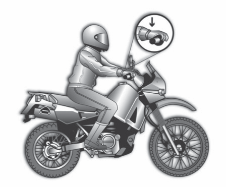 Motorcyclist with correct posture on a motorcycle