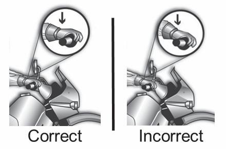 Correct handgrip position with right wrist flat, and incorrect handgrip position with right wrist slightly elevated