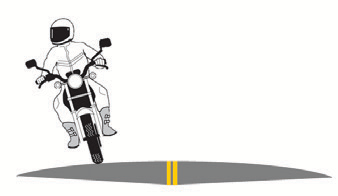 A motorcyclist riding on a Crowned Road