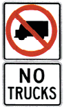 White No Trucks sign