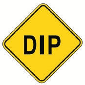 Yellow diamond Dip sign