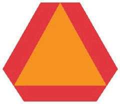 Red and orange triangular caution sign