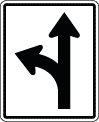 White straight or left turn only sign