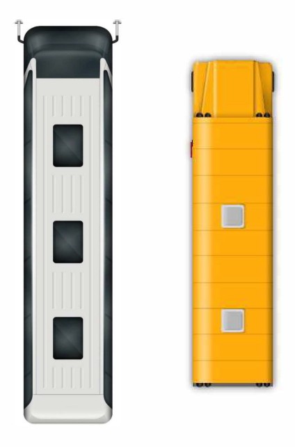 Truck with no cab or school bus