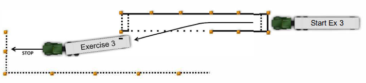 Truck moving into the left lane