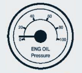 Engine Oil Pressure Gauge, showing close to zero