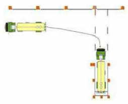 Truck reverse parking into an alley