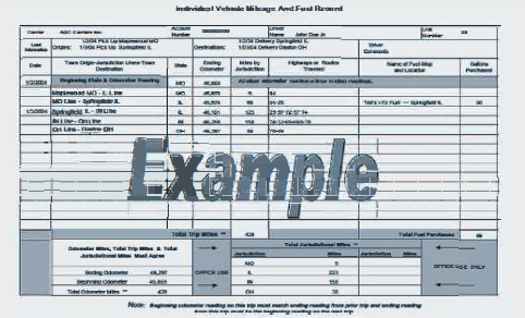 Individual Vehicle Mileage and Fuel Record, long description is at end of document under heading "Long descriptions"