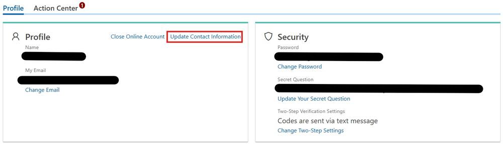 Update your contact information with Online Services